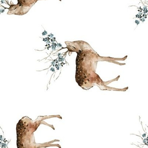 8" Woodland Fairytale Deer - White 90 degrees