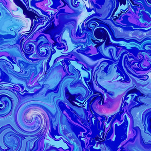 Fluid Swirls--blue and pink