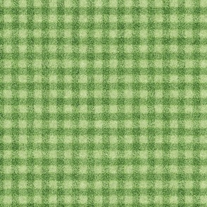 Lime Green on Green Faux Velvet Gingham 