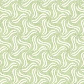 Lime Green and White Faux Velvet Pinwheel 