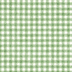 Lime Green and White Faux Velvet Gingham 