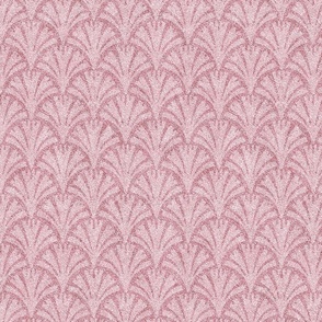 Pastel Pink and Maroon Faux Velvet Fan Pattern 