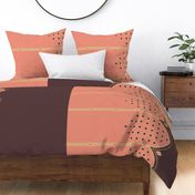 Art Deco Border Coral Brown