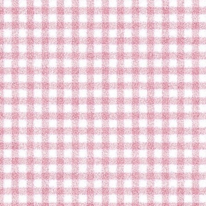 Pastel Pink and White Faux Velvet Gingham   