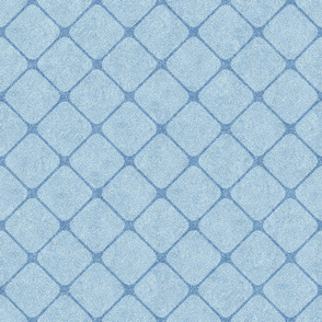 Pastel Blue On Blue Faux Velvet Lattice Pattern   