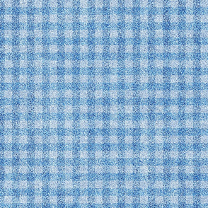 Blue On Blue Gingham Faux Velvet 