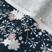 Dark Blue Floral Garden