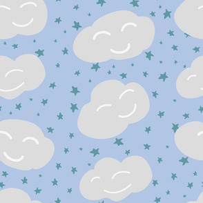 Happy Clouds and Stars