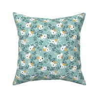 Minty Yellow Floral Garden