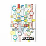 2024 Time Warp Tea Towel Calendar & Wall Hanging* || '80s swiss fashion watches