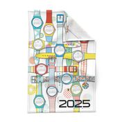 2024 Time Warp Tea Towel Calendar & Wall Hanging* || '80s swiss fashion watches