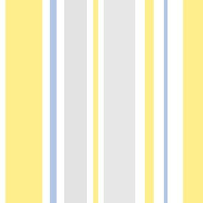 Yellow, Gray, Blue and white stripe pattern