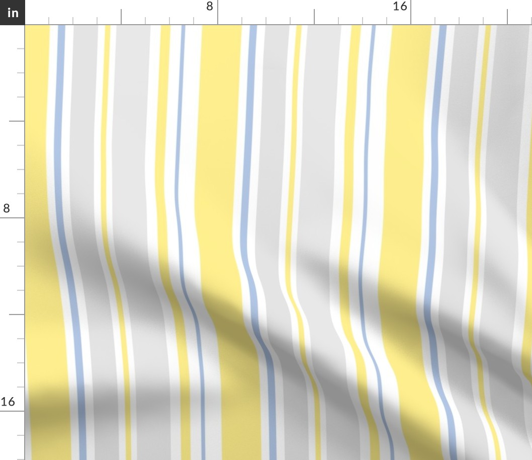 Yellow, Gray, Blue and white stripe pattern