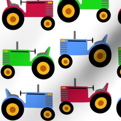 Farm Tractor Green Red Blue Baby Nursery
