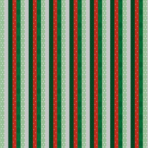 Christmas Patterned Quilt Narrow Vertical Stripes