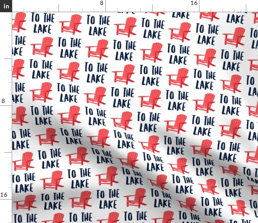 to the lake - adirondack chair - red and blue - LAD19