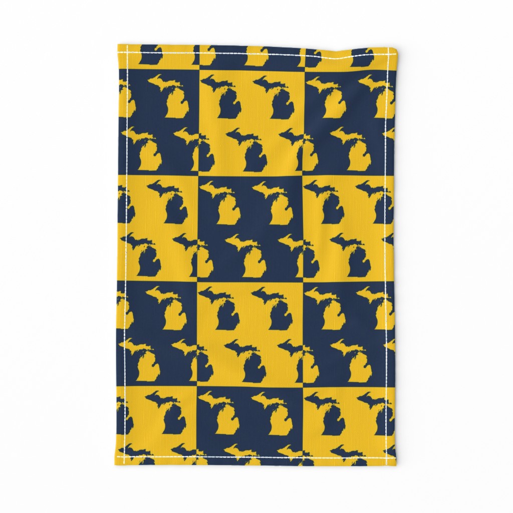 Michigan Maize And Blue Cheater Quilt