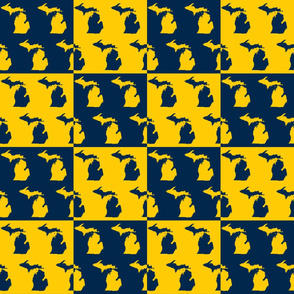 Michigan Maize And Blue Cheater Quilt