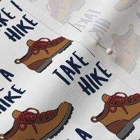 (small scale) hiking  - hiking boot- take a hike - white LAD19