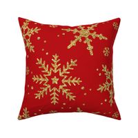 Gold Snowflakes || Red