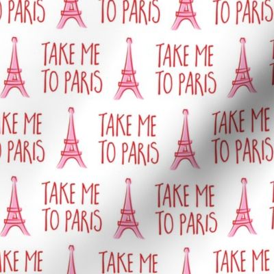 take me to Paris - the eiffel tower - red and pink - LAD19