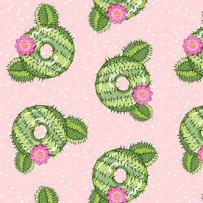 cactus donuts - doughnuts - summer - pink with polka dots - LAD19