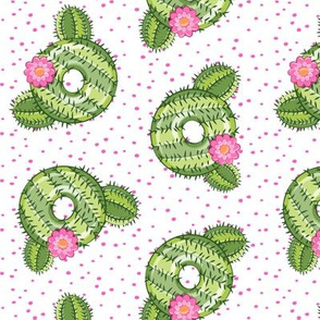 cactus donuts - doughnuts - summer - pink polka dots - LAD19