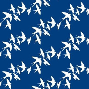 murmuration v2 (white on navy)