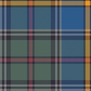 Green MacLeod tartan, 10" muted custom, double grey stripe