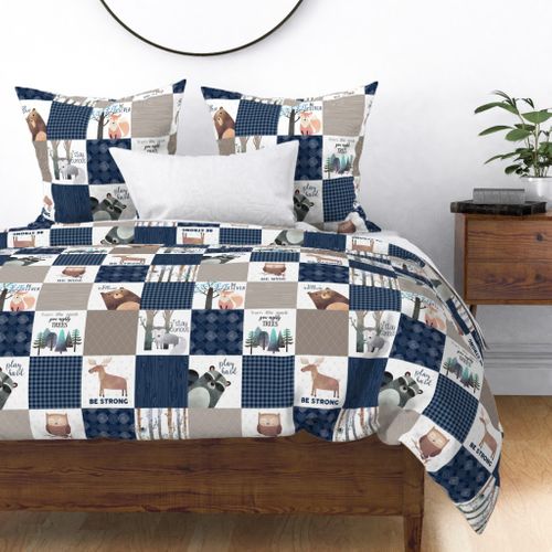 Woodland Bedroom Decor Bear In The Mountains Aztec Patterned Quilt 