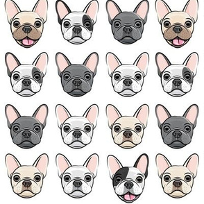 all the frenchies - French bulldog dog breed frenchie - white - LAD19