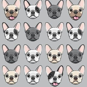 all the frenchies - French bulldog dog breed frenchie - grey - LAD19