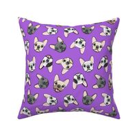 all the frenchies - French bulldog dog breed frenchie - toss on purple - LAD19