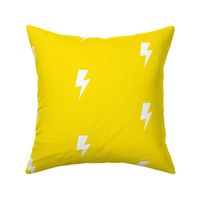 White Lightning Bolt on Yellow
