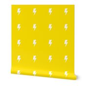 White Lightning Bolt on Yellow