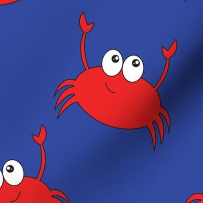 Cute Crabs on Blue