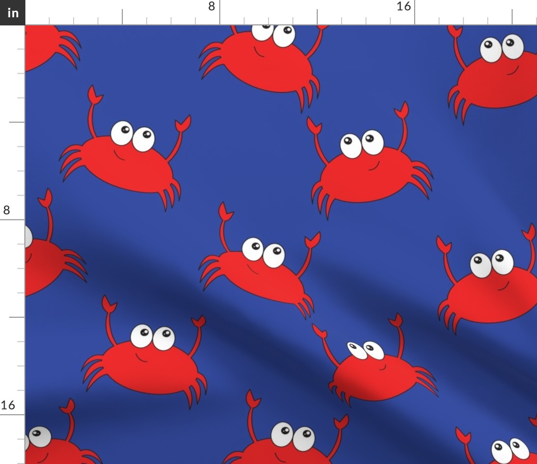 Cute Crabs on Blue