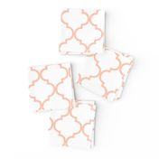 Moroccan Tile Quatrefoil in blush pink and white