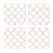 Moroccan Tile Quatrefoil in blush pink and white