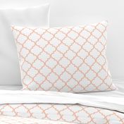 Moroccan Tile Quatrefoil in blush pink and white