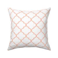 Moroccan Tile Quatrefoil in blush pink and white