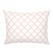 Moroccan Tile Quatrefoil in blush pink and white