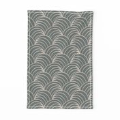 art deco gray geometric ocean waves