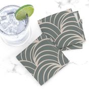 art deco gray geometric ocean waves