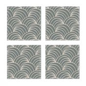 art deco gray geometric ocean waves