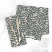 art deco gray geometric ocean waves