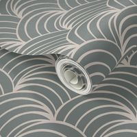 art deco gray geometric ocean waves