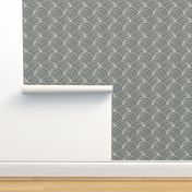 art deco gray geometric ocean waves