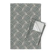 art deco gray geometric ocean waves