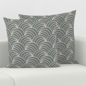 art deco gray geometric ocean waves